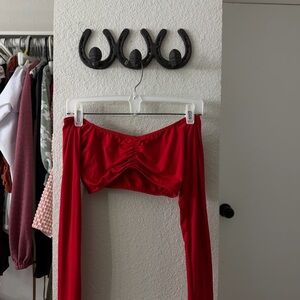 Chic Red Bandeau Top